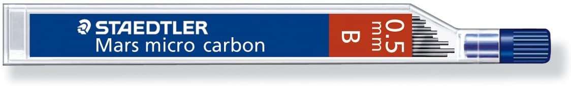 Staedtler Mars Micro Carbon 250 Tubo De 12 Minas De Grafito - Dureza B - Trazo 0.5Mm - Alta Resistencia