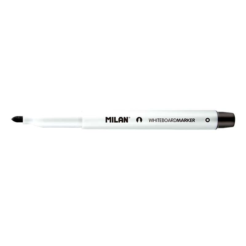 Milan Rotuladores Para Pizarra Blanca Con Punta Redonda - Punta 3.7 Mm - Tinta A Base De Alcohol - Borrable En Seco - Color Negro