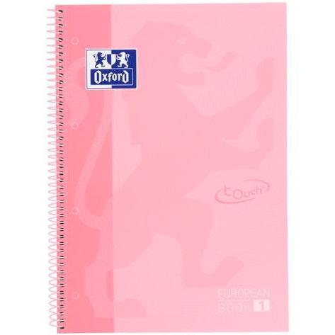 Oxford Cuaderno Touch Europeanbook 1 Write&Erase 80H A4+ 5X5Mm Microperforado T/Extradura Flamingo Pastel