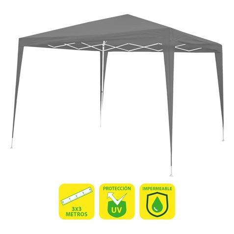 Sungarden Carpa Acero Rafia 3X3M - Color Gris