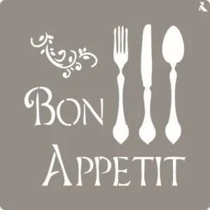 La Pajarita Stencil St-07 Plantilla Decorativa Modelo Bon Appetit