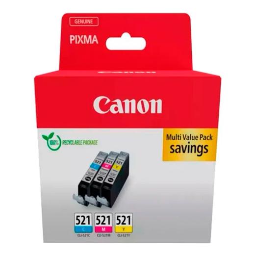 Canon Tinta Ecopack C/M/Y Para Pixma Ip 3600/4700 - Mp 540/550/560/620/630/640/980/990 - Mx 860/870 - Cli 521