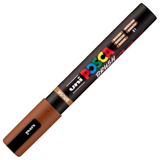 Posca Marcador Pc-5Br Brush Punta M Semiflexible Marrón