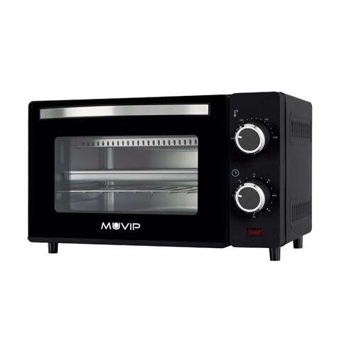 Muvip Horno De Sobremesa 650W 10L - Regulador De Temperatura 100º - 230º - Puerta De Cristal Templado - Cuerpo De Acero Inoxidable