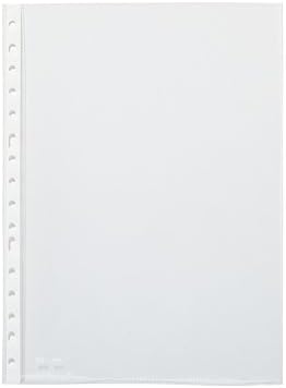 Pardo Pack De 100 Fundas Multitaladro Folio Transparentes 90 Micras - Acabado Cristal - Refuerzo En Blanco