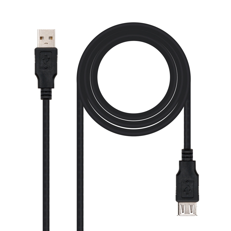 Nanocable Cable Usb 2.0 Tipo-A M/H P Negro 1M