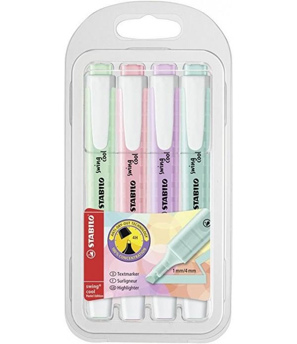 Stabilo Marcador Fluorescente Swing Cool Pastel C/Surtidos Blíster 4 Ud