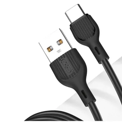 Xo Nb200Tc1 Cable Usb-A Macho A Usb-C - Carga Y Transmision De Datos Alta Velocidad - 2.1A - 1M - Color Negro