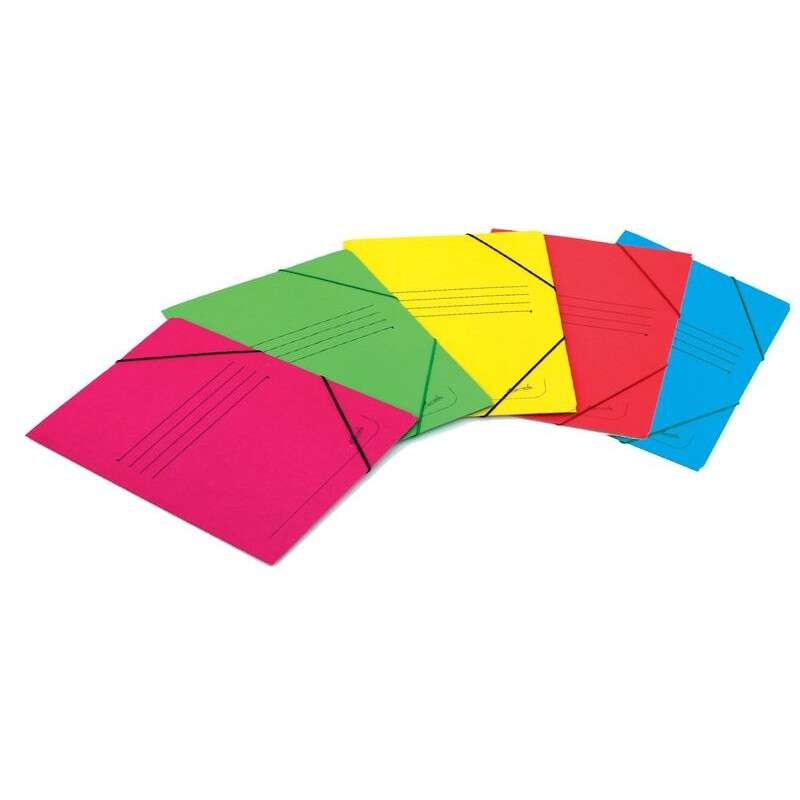 Mariola Carpeta De Carton Estucado Con Solapas Folio 500Gr/M2 - Medidas 34X25X1Cm - Cierre Con Goma Elastica - Colores Surtidos