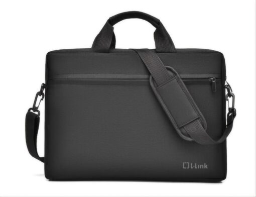 L-Link Maletin Para Portatil Hasta 15.6" - Bordes Acolchados Y Reforzados - Bolsillo Exterior - Cobertura Exterior Repelente Al Agua - Cierre De Cremallera - Color Negro