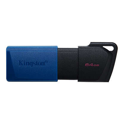 Kingston Datatraveler Exodia M Memoria Usb 64Gb - Usb 3.2 Gen 1 - Capuchon Movil - Enganche Para Llavero - Color Negro/Azul (Pendrive)