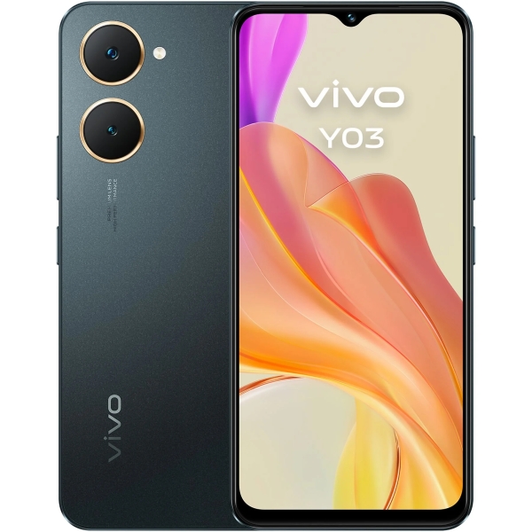 Vivo Y03 Smartphone Pantalla 6.56" - 4Gb - 128Gb - Camara 13Mp - Bateria 5000Mah - Admite Carga De 15W - Color Negro