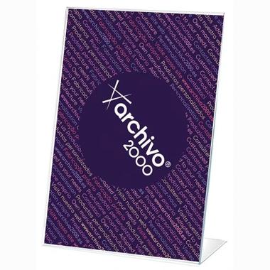 Archivo 2000 Expositor Sobremesa En Forma De L Din A6 Vertical 45X105X155 Mm Cristal Transparente