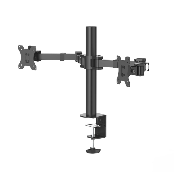 Hama Soporte De Mesa Con Brazos Articulados Para 2 Monitores De 13 A 35" - Capacidad 15Kg - Inclinacion 35º - Altura Ajustable - Giro 180º - Acero - Vesa 100X100 - 101.8X13.81X40.43Cm - Color Negro