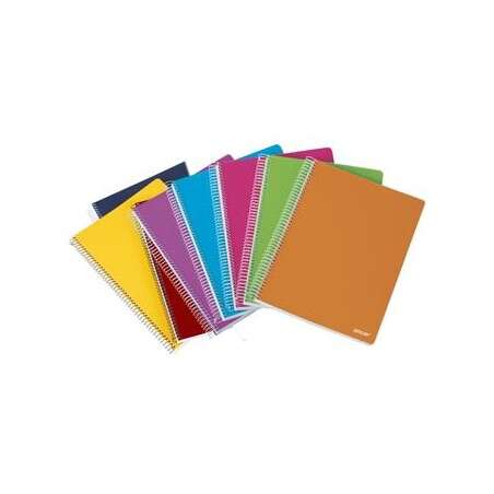 Ancor Classic Stripes Cuaderno Espiral Tamaño Folio Pautado Horizontal - 80 Hojas 90Gr - Tapa De Plastico - Colores Surtidos