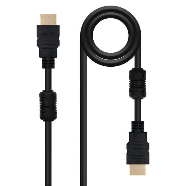 Nanocable Cable Hdmi V1.4 Con Ferrita Macho A Hdmi V1.4 Con Ferrita Macho 5M - Alta Velocidad - Color Negro