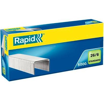 Rapid Grapas Estándar 26/6 Galvanizada Caja De 5000