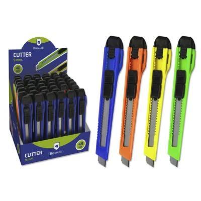 Bismark Cutter Estrecho / Cuchilla Fracturable De 9 Mm / Sistema Bloqueo Cuchilla Intercambiable Colores Surtidos