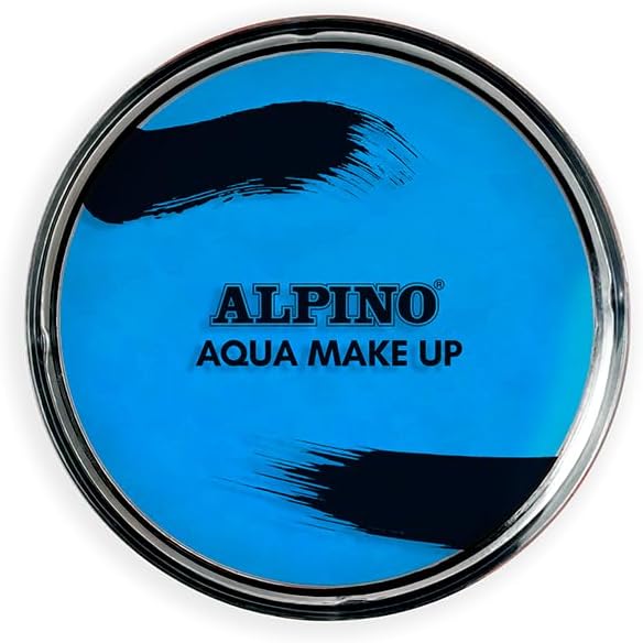 Alpino Aqua Make-Up Polvera De Maquillaje Facial Acuarelable - Se Lava Con Agua Y Jabon - Color Azul