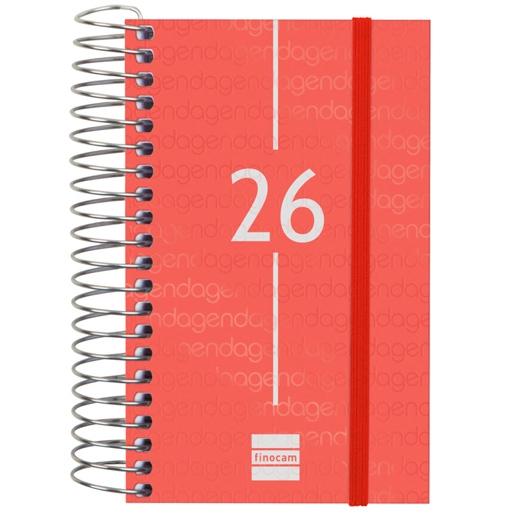 Finocam Agenda Espiral Year E3-79X127Mm 1Dp Tapa Pp Rojo 2026