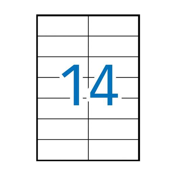 Apli Pack De 1.400 Etiquetas 105X42.4Mm - Adhesivo Permanente - Cantos Rectos - Color Blanco