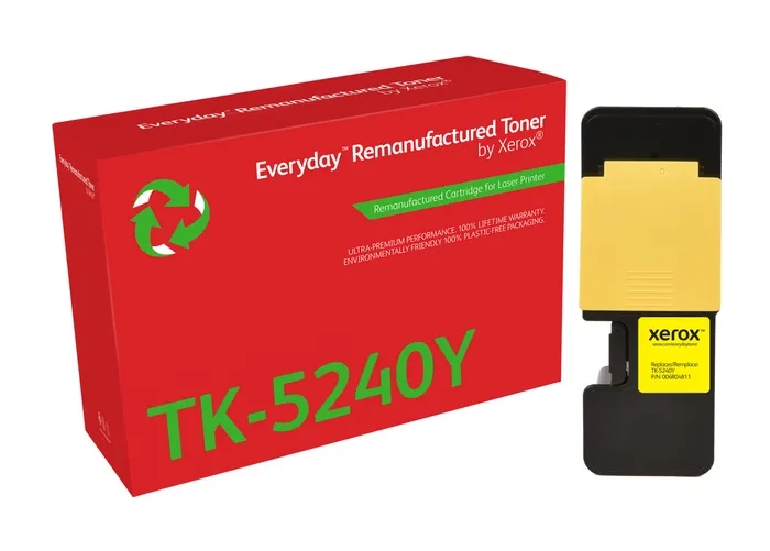 Xerox Everyday Kyocera Tk5240 Amarillo Cartucho De Toner Remanufacturado - Reemplaza 1T02R7Anl0/Tk5240Y