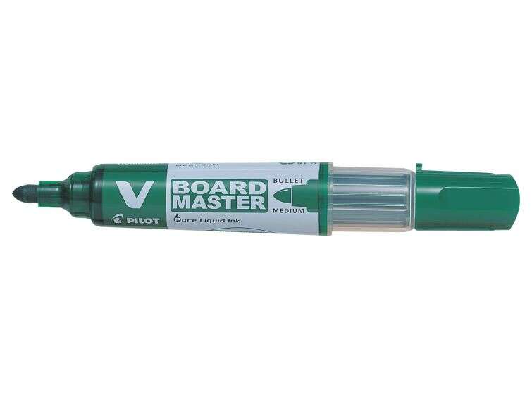 Pilot V-Board Master Begreen Rotulador Para Pizarra Blanca - Punta Redonda 6Mm - Trazo 2.3Mm - 91% Plastico Reciclado - Recargable - Color Verde