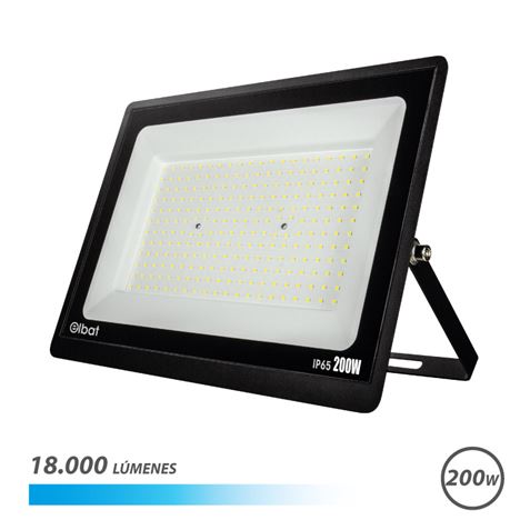 Elbat Foco Led Serie Super Slim 200W - 18000 Lumenes - 6500K Luz Fria - Ip65 Para Uso En Exterior