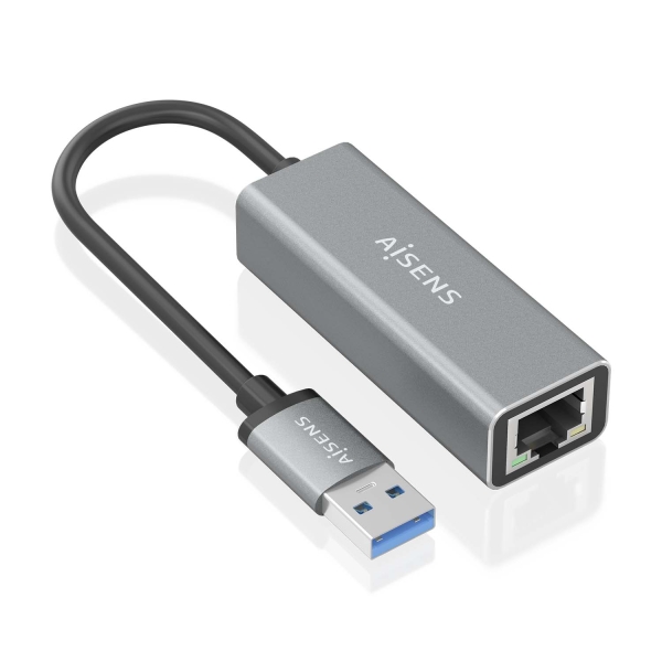 Aisens Conversor Usb 3.0 A Ethernet Gigabit 10/100/1000 Mbps - 15Cm - Color Gris