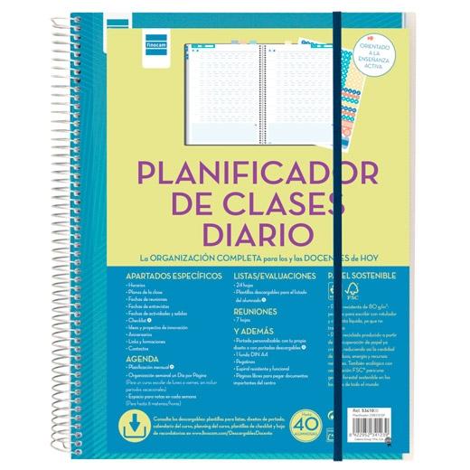 Finocam Planificador De Clases Diario Docente Espiral 230X310Mm 1Dp 199 Jornadas Lectivas
