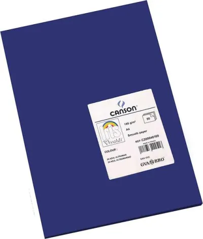Canson Guarro Pack De 50 Cartulinas Iris A4 De 185G - 21X29.7Cm - Color Azul Ultramar