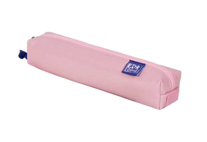 Oxford Kangoo & You Estuche Cuadrado Pequeño - Fabricados En Napa - Goma Elastica Para Unirlo Al Cuaderno - Color Rosa