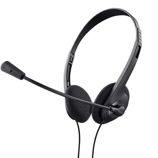 Trust Auriculares Primo Estéreo Jack 3.5Mm Con Micrófono Control Volumen Ajustable Negro