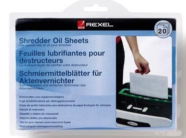 Rexel Hojas Lubricantes Para Destructora Pack De 12