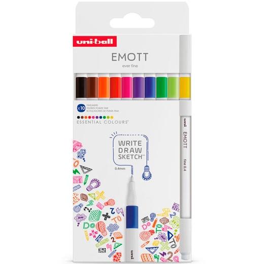 Uniball Emott Rotuladores De Escritura Y Dibujo Colores Esenciales Estuche 10 Ud