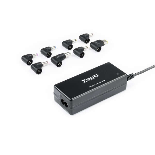 Tooq Cargador Universal Automatico Para Portatil 65W - Usb - 8 Adaptadores - Voltaje 18.5-20V