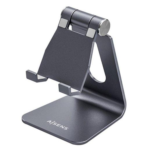 Aisens Soporte De Sobremesa Tamaño M Ajustable (1 Pivote) Para Movil / Tablet, Gris