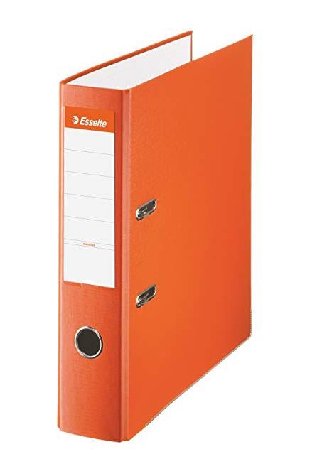 Esselte Archivador Palanca Folio Lomo Ancho Pp Interior Forrado En Papel Rado Cantoneras Naranja