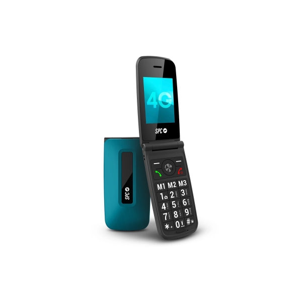 Spc Titan 2 Telefono Movil 4G Para Mayores Con Tapa - Pantalla 2.4" Cristal Antirayaduras - Teclas Xl Con Voz - Timbre Extra Alto 104 Db - Boton Sos E Ice - Smart Help - Resistencia Ip44 - Una Semana De Bateria - Color Azul