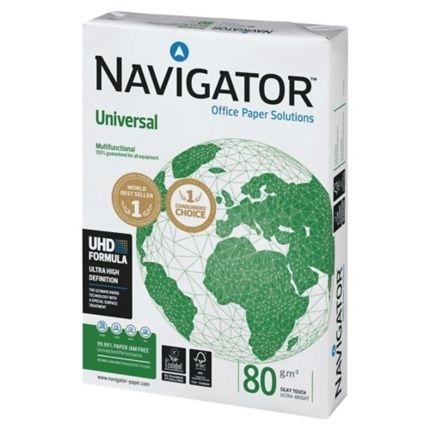 Navigator Papel Universal Din A4 80Gr Paquete 500H Blanco -Caja 5 Ud- *** Mas De 7 Cajas Se Paletiza,  Servicio Puerta Bajo, No Se Despaletizara Ni Subiran A Planta, Solo España ***