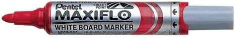 Pentel Maxiflo Rotulador Para Pizarra Blanca - Regulacion Del Flujo De Tinta - Punta Redonda - Ancho De Linea 2,5Mm - 50% De Materiales Reciclados - Color Rojo