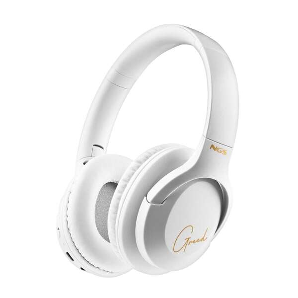 Ngs Artica Greed Auriculares Bluetooth 5.1 Con Microfono - Diadema Ajustable - Almohadillas Acolchadas - Autonomia Hasta 46H - Manos Libres - Color Blanco