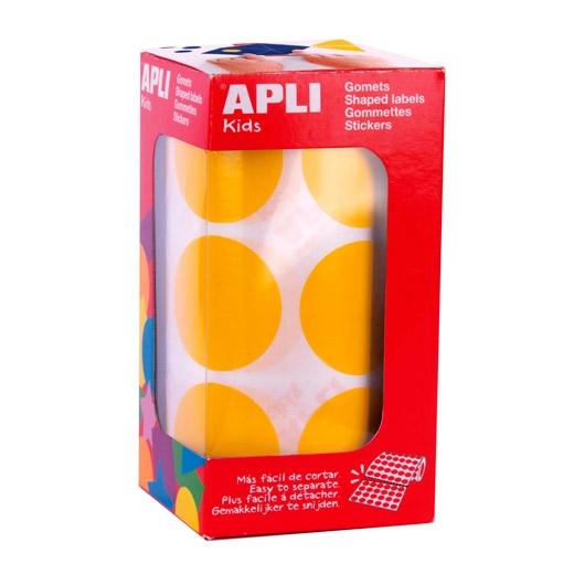Apli Gomets Redondos 33Mm Rollo Amarillo -Rollo 708 Unidades-