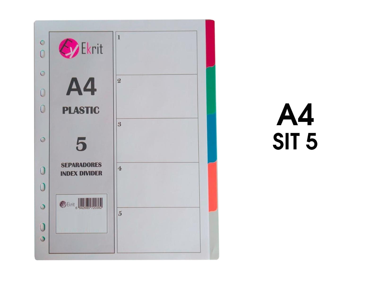 Ekrit Separadores Pp A4 11 Taladros 5 Posiciones