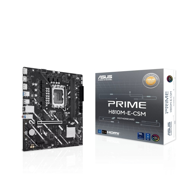 Asus Prime  H810M-E-Csm Placa Base Intel 1851 2X Ddr5, 2X M2, 4X Sata Iii, Pcie, 4.0, Usb 2.0, 3.2, Rj-45, Hdmi, Displayport, Microatx