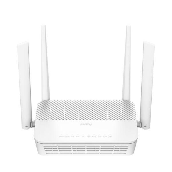 Cudy Router Wifi 6 Mesh Gigabit Dual Band Ax3000 - Velocidad Hasta 1000Mbps - 5 Puertos - 4 Antenas Fijas De 5Dbi - Tecnologia Mu-Mimo - Color Blanco