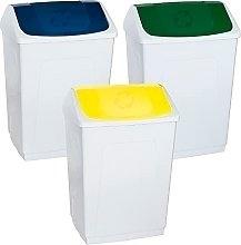 Denox Papelera Tapa Basculante 55L Amarillo