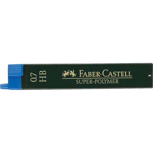 Faber-Castell 9067 Pack De 12 Minas Super-Polymer Para Portaminas 0.7 Hb - Resistentes Y Suaves