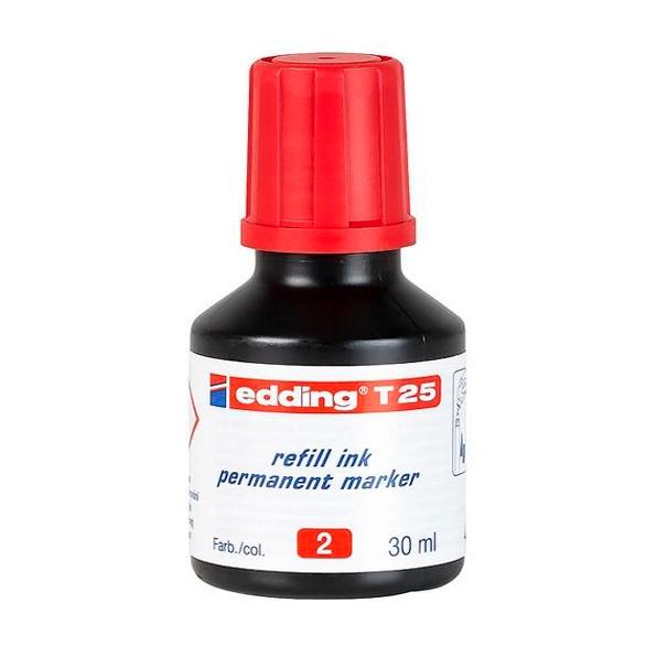Edding Frasco De Tinta T25 Para Rotulador Permanente 30Ml Rojo