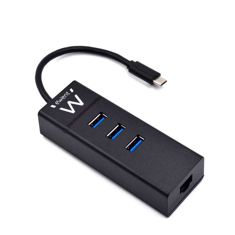 Ewent Ew1141 Hub Tipo-C 3Pts.usb 3.1+1Pto. Gigabit